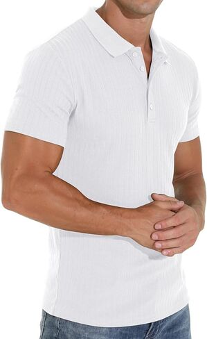 Askdeer Men's Polo Shirts Long/Short Sleeve Slim Fit Casual Shirts Classic Stretch Polo T Shirt Golf Shirts in Saudi Arabia