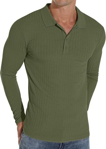 Askdeer Men's Polo Shirts Long/Short Sleeve Slim Fit Casual Shirts Classic Stretch Polo T Shirt Golf Shirts in Saudi Arabia