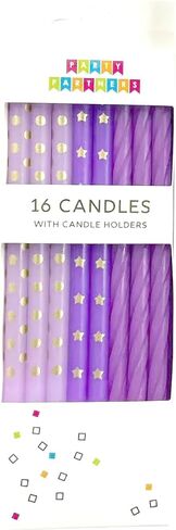 Party Partners 16-Count Deluxe Birthday Candles, 4.75" Tall, Purple Gradient in Saudi Arabia