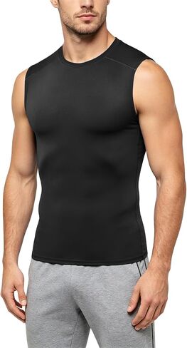 Dalavch Men’s Sleeveless Compression Shirts, Dry Fit Running Sports Workout Athletic Base Layer Tank Tops in Kuwait