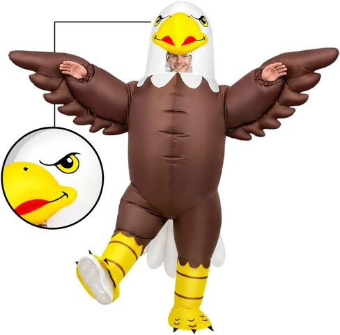 JUROSAICA Inflatable Bald Eagle Costume Adult Blow Up 4th of July Patriotic Mascot in Saudi Arabia