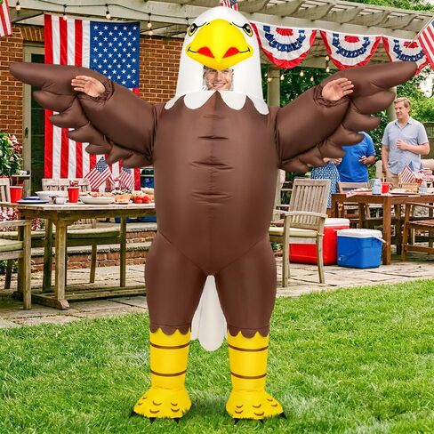JUROSAICA Inflatable Bald Eagle Costume Adult Blow Up 4th of July Patriotic Mascot in Saudi Arabia