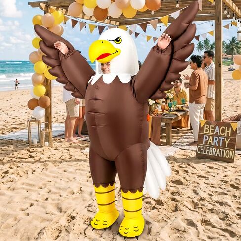 JUROSAICA Inflatable Bald Eagle Costume Adult Blow Up 4th of July Patriotic Mascot in Saudi Arabia