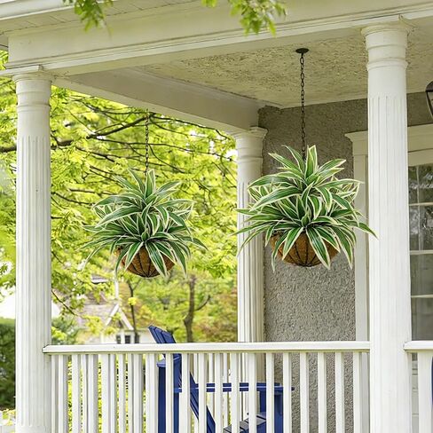 3Pcs Fake Ferns, Faux Outdoor Plants UV Resistant,3D Real Touch Fake Plants Total 60 Blades,Weatherproof Artificial Plants Outdoor Indoor for Garden Porch Home Office Decor in Saudi Arabia