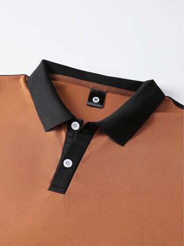 2 Pack Men's Summer Color-Blocked Short-sleesleeved Polo Shirt Fashionable Casual Vacation Beach Sports Athletic Running Tops in Kuwait