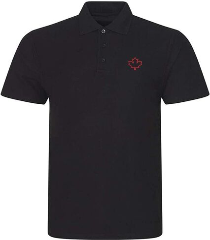 Men's Casual Polo Shirt Canadian Maple Leaf Embroidered Short Sleeve Golf Polo-Shirt in Saudi Arabia