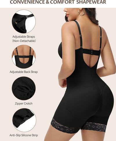 SHAPESHE Womens Shapewear Bodysuit Built In Bra Body Shaper Tummy Control Low Back in Saudi Arabia