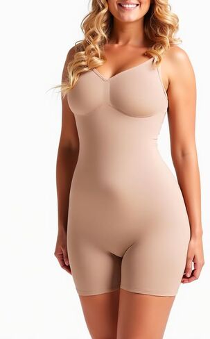 Shapewear Bodysuit for Women Tummy Control - Body Shaper Thong Built-In Bra - Seamless Compression Open Crotch to 4XL in Kuwait