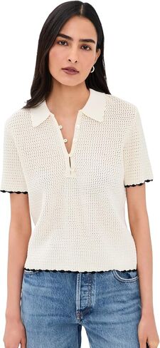 FRAME Women's The Daybreak Polo Top in Kuwait