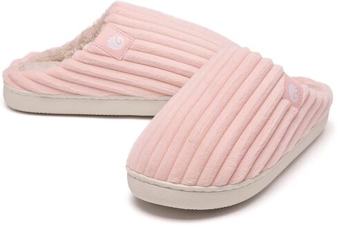Guyarns Slippers for Women,Memory Foam House Shoes for Men Casual Indoor/Outdoor Corduroy Womens Slippers with Faux Fur Lining in Saudi Arabia