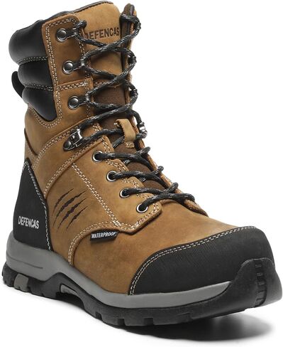 Men’s 6'' & 8'' Waterproof Work Boots Soft Toe & Composite Toe, Crazy Horse Leather Safety Boots, Slip Resistant Industrial Construction Boots, Durable Outdoor Work Footwear D61208-D61308F-D81209 in Saudi Arabia