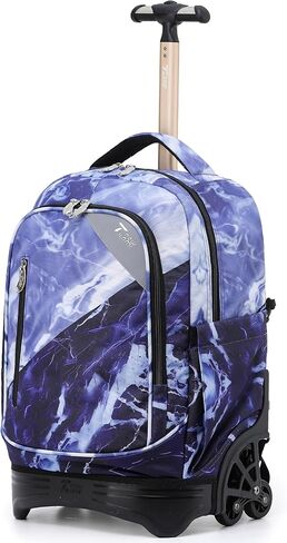 NEW TILAMI 18 Inch Rolling Backpack with Wheels for Girls Boys Kids Laptop Backpack School Travel, Orange Starshine in Kuwait