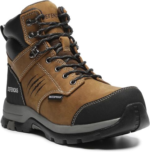 Men’s 6'' & 8'' Waterproof Work Boots Soft Toe & Composite Toe, Crazy Horse Leather Safety Boots, Slip Resistant Industrial Construction Boots, Durable Outdoor Work Footwear D61208-D61308F-D81209 in Saudi Arabia