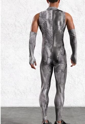 Men's Halloween Festival Bodysuit Costume Muscle Bodybuilder Cosplay Full Body Suit 3D Jumpsuit Outfit Catsuit in Kuwait