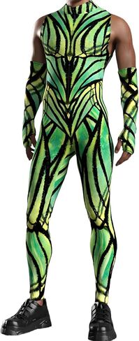 Men's Halloween Festival Bodysuit Costume Muscle Bodybuilder Cosplay Full Body Suit 3D Jumpsuit Outfit Catsuit in Kuwait