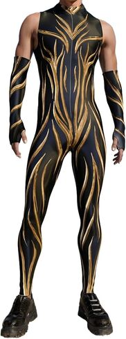 Men's Halloween Festival Bodysuit Costume Muscle Bodybuilder Cosplay Full Body Suit 3D Jumpsuit Outfit Catsuit in Kuwait