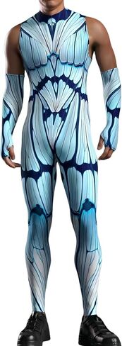 Men's Halloween Festival Bodysuit Costume Muscle Bodybuilder Cosplay Full Body Suit 3D Jumpsuit Outfit Catsuit in Kuwait