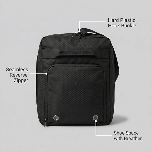 65L Foldable Duffle Bag for Travel – Lightweight Packable Duffel Bag, Collapsible Weekender Overnight Travel or Gym Bag, Water-Resistant, Large Capacity (Black) - PackVerge in Kuwait