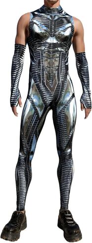 Men's Halloween Festival Bodysuit Costume Muscle Bodybuilder Cosplay Full Body Suit 3D Jumpsuit Outfit Catsuit in Kuwait