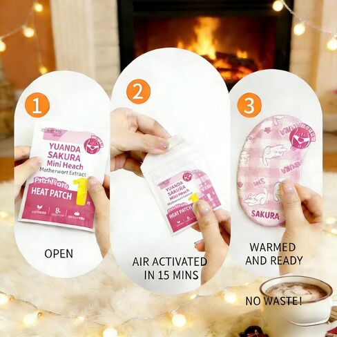 Heat Patches for Menstrual Cramps, 12 Count, Air Activated Menstrual Cramp Relief Heat Pads for Stomach & Lower Back, 8 Hours Long Lasting Warmth, Fast Activation for On-the-Go Pain Relief. in Saudi Arabia