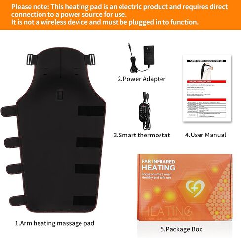Shoulder Arm Massage Heating Pad for Pain Relief, Ultra Long Heated Elbow Heating Pad with 3 Vibration and Heat Settings, Heated Shoulder Wrap for Frozen Shoulder in Saudi Arabia