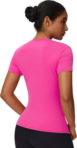 Womens Workout Tops Short Sleeve Compression Shirt Quick Dry Athletic Yoga Shirts Gym Running Tshirt Sports Base Layer in Kuwait