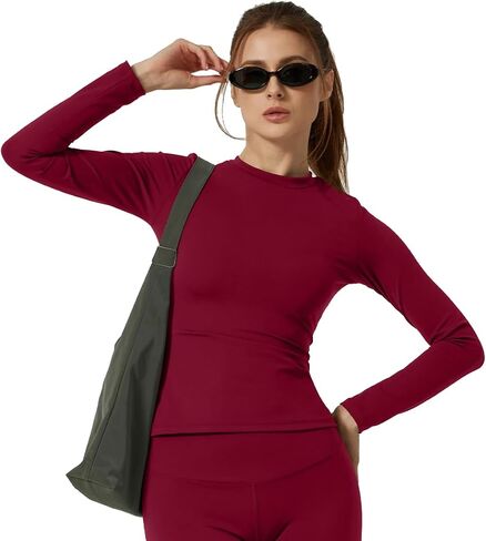 JNINTH Long Sleeve Tee Shirts for Women Slim Fit Tops Tight Crewneck Fit Shirt Casual Running Sportswear in Saudi Arabia