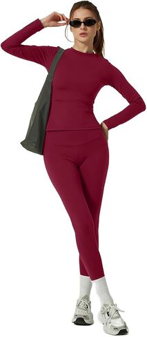 JNINTH Long Sleeve Tee Shirts for Women Slim Fit Tops Tight Crewneck Fit Shirt Casual Running Sportswear in Saudi Arabia