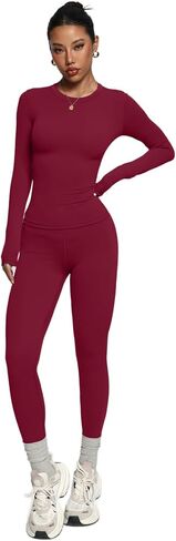 JNINTH Long Sleeve Tee Shirts for Women Slim Fit Tops Tight Crewneck Fit Shirt Casual Running Sportswear in Saudi Arabia