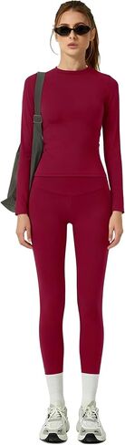 JNINTH Long Sleeve Tee Shirts for Women Slim Fit Tops Tight Crewneck Fit Shirt Casual Running Sportswear in Saudi Arabia