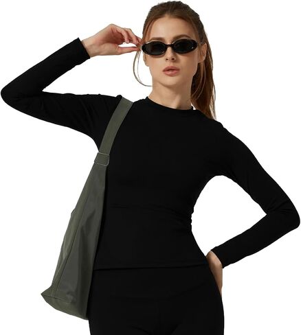 JNINTH Long Sleeve Tee Shirts for Women Slim Fit Tops Tight Crewneck Fit Shirt Casual Running Sportswear in Saudi Arabia