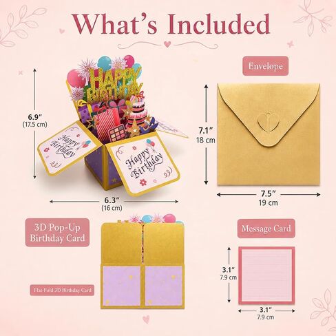 14K Gold Plated Bow Necklace with 3D Pop-Up Birthday Card | Birthday Gifts for Girls, Gift Set for Daughter Granddaughter Niece Friend in Saudi Arabia