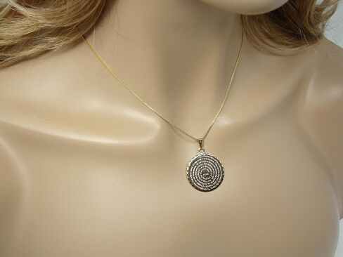 Martinuzzi Accessories Our Father Prayer Necklace. Lord's Prayer Engraved Pendant, Gold Plated Box Chain Necklace (20" Length (English)) in Saudi Arabia
