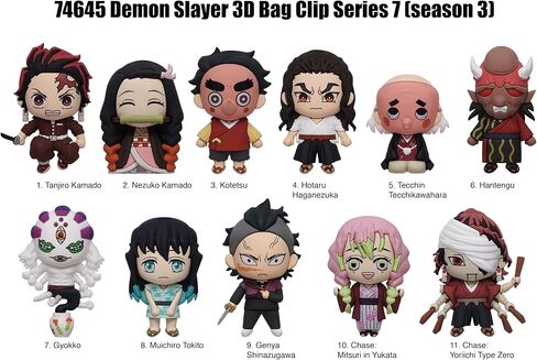 Demon Slayer (Season 3) 3D Foam Bag Clip, Series 7 – Blind Bag (ONE Random Figure) – Aniplex Character Keychain/Backpack Accessory | Official Licensed Merchandise in Saudi Arabia