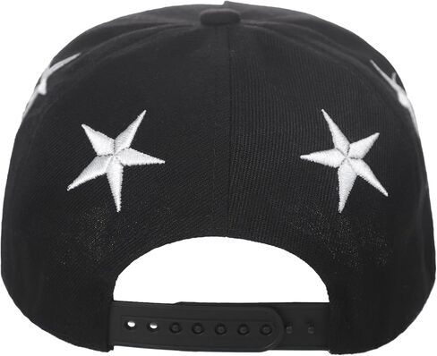 Kids Snapback Cap Flat Brim Baseball Hat with Star Embroidery Wide Brim Streetwear Hip Hop Cap Sun Hat for Boys Girls 3-10 in Kuwait