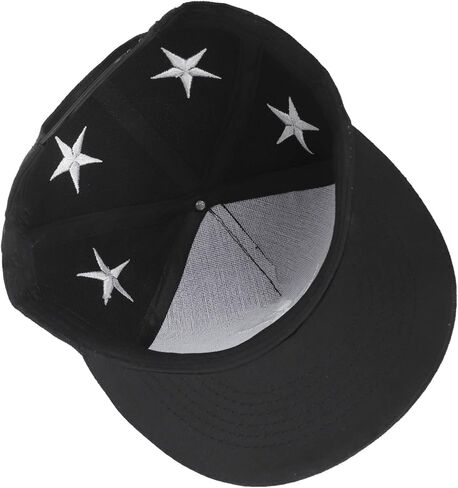 Kids Snapback Cap Flat Brim Baseball Hat with Star Embroidery Wide Brim Streetwear Hip Hop Cap Sun Hat for Boys Girls 3-10 in Kuwait