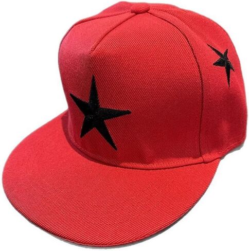 Kids Snapback Cap Flat Brim Baseball Hat with Star Embroidery Wide Brim Streetwear Hip Hop Cap Sun Hat for Boys Girls 3-10 in Kuwait
