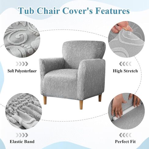 LiveGo Stretch Banquet Armchair Covers, Soft Jacquard Accent Chair Cover with Arms, Armchair Slipcovers Furniture Protector Machine Washable for Living Room Office Reception Reading Chair Sofa in Saudi Arabia