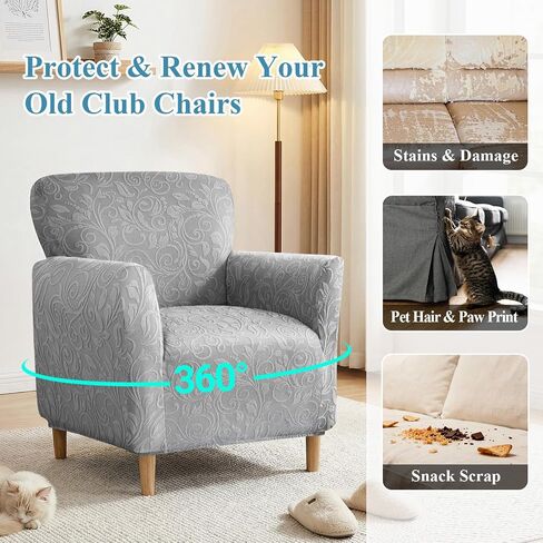 LiveGo Stretch Banquet Armchair Covers, Soft Jacquard Accent Chair Cover with Arms, Armchair Slipcovers Furniture Protector Machine Washable for Living Room Office Reception Reading Chair Sofa in Saudi Arabia
