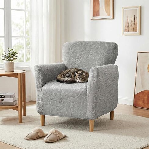 LiveGo Stretch Banquet Armchair Covers, Soft Jacquard Accent Chair Cover with Arms, Armchair Slipcovers Furniture Protector Machine Washable for Living Room Office Reception Reading Chair Sofa in Saudi Arabia