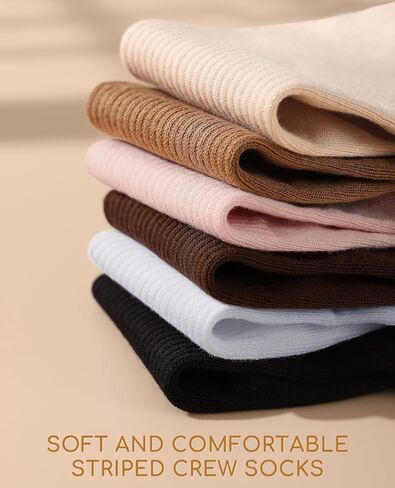 Size 3-15 Womens & Men Striped Cotton Socks Casual Breathable Crew Running Frilly Cozy Calf Socks 6 Pairs in Saudi Arabia
