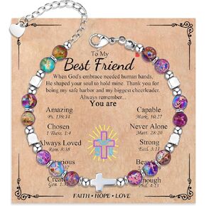 Easter Basket Stuffers for Teens Girl Kids, Cross Bracelet for Women Girls, Easter Gifts for Daughter Granddaughter Sister In Christ Friend Niece, Christian Baptism Confirmation First Communion Gifts for Girls in Saudi Arabia