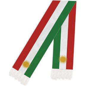 5 FT Kurdish Scarf,150 cm Kurdish National Flag Bandana Shawl,Double Layer Soft Tassel Scarves Wraps in Kuwait