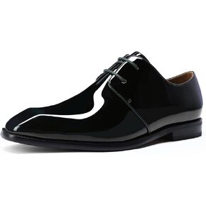 AUSTIN MILL Men’s Patent Leather Tuxedo Dress Shoes Classic Lace-Up Oxfords for Wedding Prom in Saudi Arabia