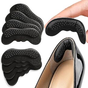 Heel Grips for Shoes Too Big, Non Slip Heel Cushion Inserts with Silicone Grip Dots to Prevent Blisters, Soft Shoe Pads for Men & Women, 8-Pack Black for Sneakers, Loafers, Boots & Heels in Saudi Arabia