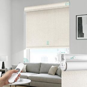 Motorized Blinds with Remote, No Drill Roller Shades for Indoor Windows, 100% Blackout Electric Blinds, Custom Size, Grey in Saudi Arabia