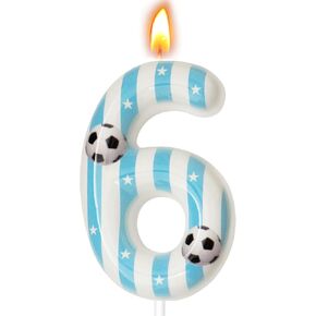 Soccer Themed Birthday Candles, Number Candles for Birthday Party Cake Decoration Supplies (Blue, Number 8) in Saudi Arabia
