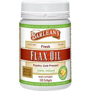 Barlean's Omega 3 6 9 Flaxseed Oil Supplements, Cold-Pressed Flax Seed Supplement Softgels with 1650 mg ALA Fatty Acids, 100 Count in Saudi Arabia