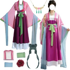 Maomao Costume Hanfu Dress Outfit Pink Full Set For Women Halloween in Saudi Arabia