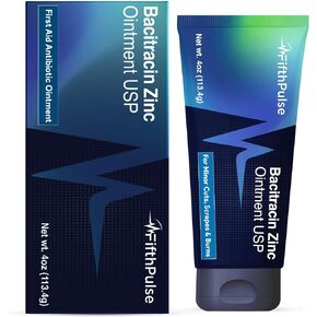 Bacitracin Antibiotic Ointment with Zinc, 4oz - First Aid Ointment for Minor Cuts, Bruises, Abrasions, Burns - Topical Antibiotic for Wound Healing in Saudi Arabia